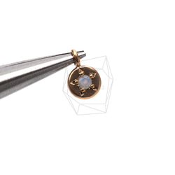 PDT-1826-MG【2個入り】ミニCZラウンドペンダント,Mini Cubic Zirconia Round 4枚目の画像