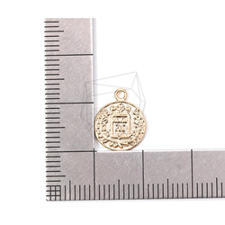 PDT-1840-MG【每包2件】硬幣吊墜，月桂花環吊墜/ 11mm x 13mm 第5張的照片