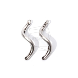 ERG-913-MR【2個入り】ウェーブパイプ チャーム ,Wave Pipe Earring Charm 1枚目の画像