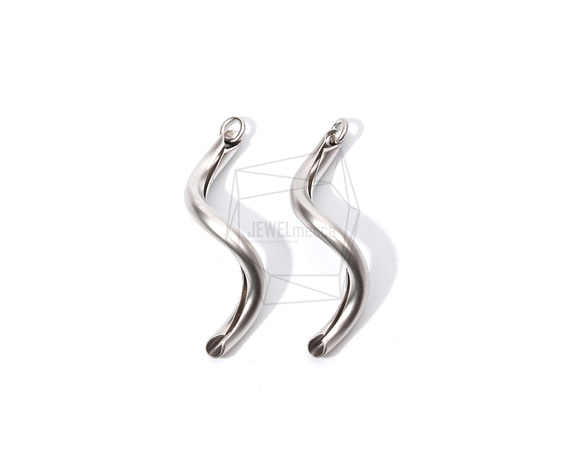 ERG-913-MR【2個入り】ウェーブパイプ チャーム ,Wave Pipe Earring Charm 1枚目の画像