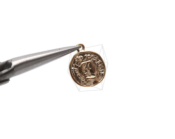 PDT-1879-MG【2個入り】コインペンダント,Hammered Coin Pendant 4枚目の画像