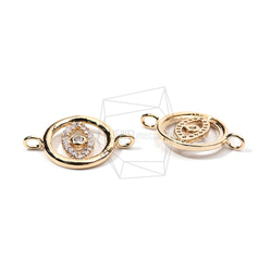 PDT-1887-G【2個入り】ラウンドイーブルアイペンダント,CZ Round Evil Eye Pendant 3枚目の画像