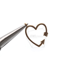 PDT-1919-MG【2個入り】ハートアローペンダント,Heart Arrow Pendant/15mm X 16mm 4枚目の画像