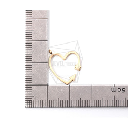 PDT-1919-MG【2個入り】ハートアローペンダント,Heart Arrow Pendant/15mm X 16mm 5枚目の画像