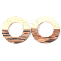 BSC-609-G【2個入り】サークルウッドビーズ,Circle Wooden Beads 1枚目の画像