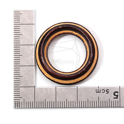 BSC-611-G【2個入り】サークルウッドビーズ,Circle Wooden Beads 5枚目の画像