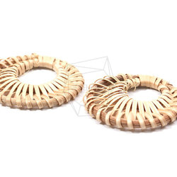 BSC-616-G【2個入り】サークルラタンビーズ,Circle Rattan Beads /45mm x 45mm 2枚目の画像