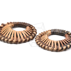 BSC-617-G【2個入り】サークルラタンビーズ,Circle Rattan Beads /45mm x 45mm 2枚目の画像