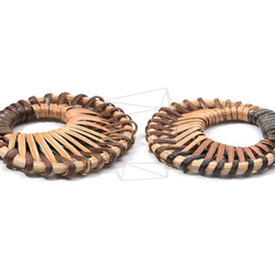 BSC-617-G【2個入り】サークルラタンビーズ,Circle Rattan Beads /45mm x 45mm 3枚目の画像