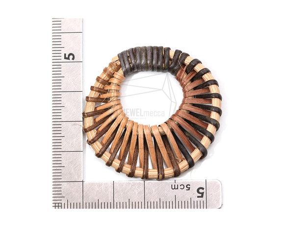 BSC-617-G【2個入り】サークルラタンビーズ,Circle Rattan Beads /45mm x 45mm 5枚目の画像