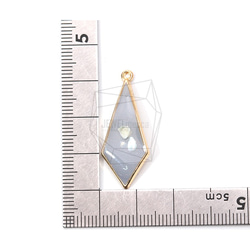 PDT-1927-G【2個入り】エポキシダイヤモンドペンダント,Epoxy rhombus Pendant 5枚目の画像