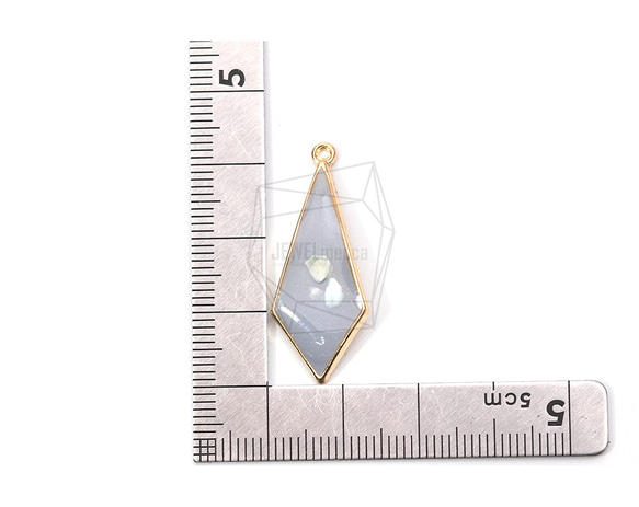 PDT-1927-G【2個入り】エポキシダイヤモンドペンダント,Epoxy rhombus Pendant 5枚目の画像