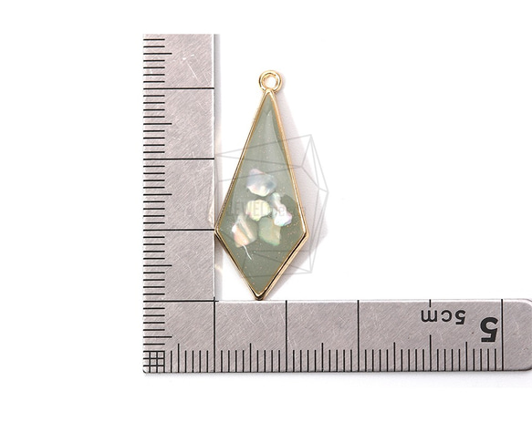 PDT-1930-G【2個入り】エポキシダイヤモンドペンダント,Epoxy rhombus Pendant 5枚目の画像