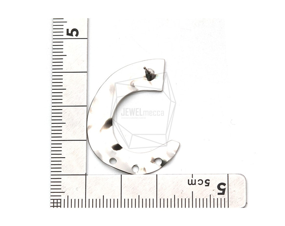 ERG-923-MR【每包2件】錘形曲線耳環，鎚頭曲線耳釘 第5張的照片