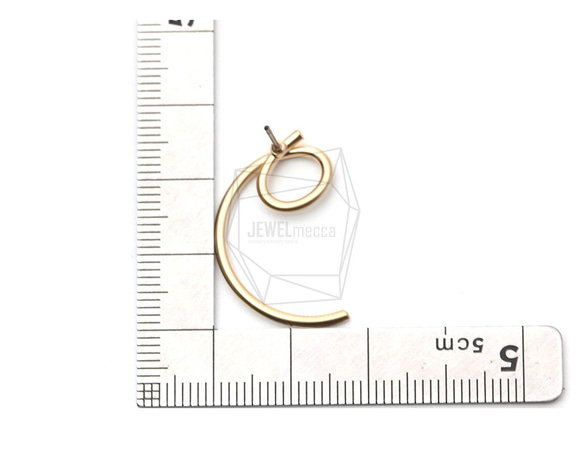 ERG-962-MG【2條】彎線耳環，彎線耳環貼 第5張的照片