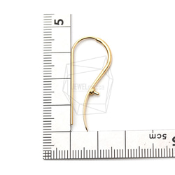 ERG-964-G【2件】弧形耳環，彎頭耳環/ 15mm x 35mm 第5張的照片
