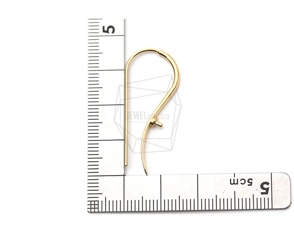 ERG-964-G【2件】弧形耳環，彎頭耳環/ 15mm x 35mm 第5張的照片