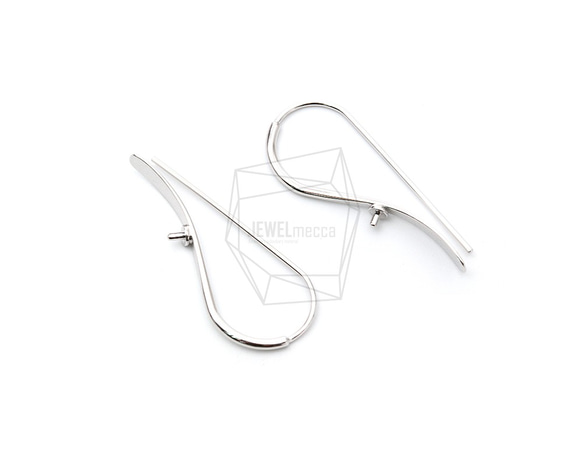 ERG-964-R [2件]弧形耳環，彎式耳釘/ 15mm X 35mm 第2張的照片