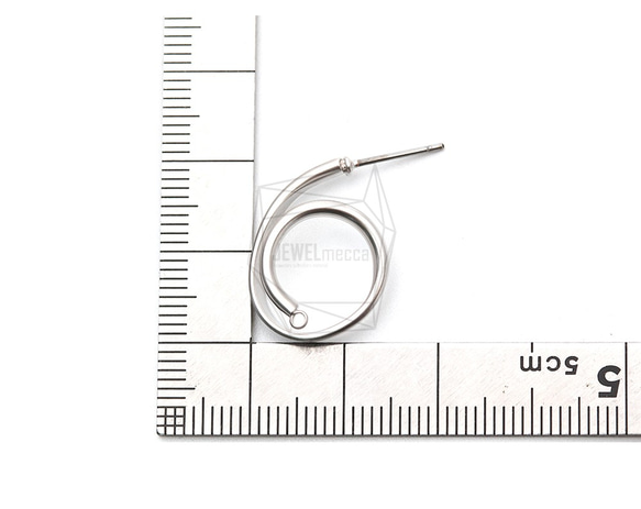 ERG-965-MR【2個入り】サークルピアス,Circle Earrings Post/27mm X 18mm 5枚目の画像
