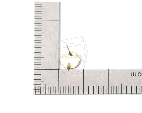 ERG-967-MG【2件】貝殼耳環，海貝爾耳環/ 8mm x 8mm 第5張的照片