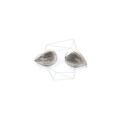 ERG-971-MR【2件】刷紋橢圓形耳環，拉絲紋橢圓形貼 第1張的照片