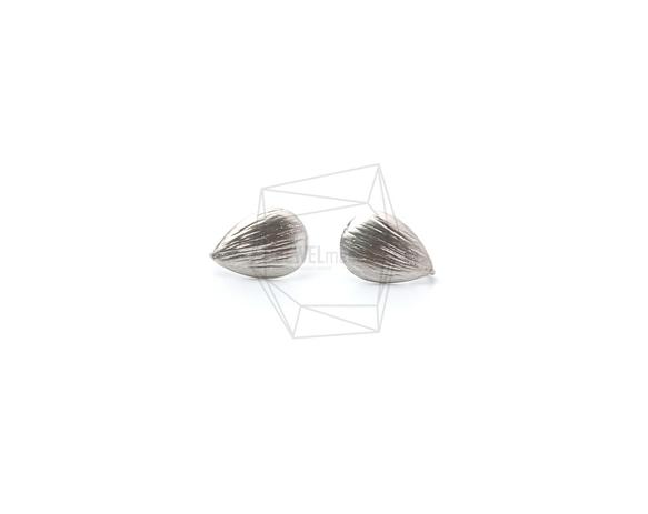 ERG-971-MR【2件】刷紋橢圓形耳環，拉絲紋橢圓形貼 第1張的照片