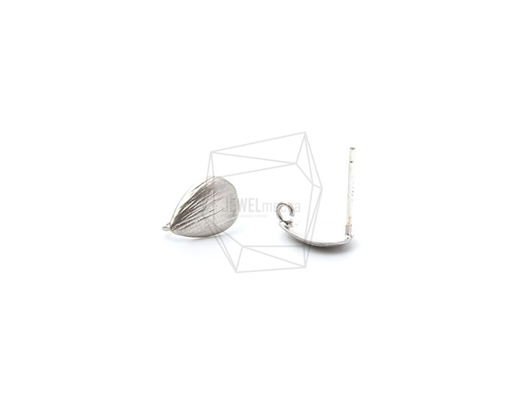 ERG-971-MR【2件】刷紋橢圓形耳環，拉絲紋橢圓形貼 第2張的照片
