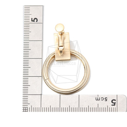 ERG-975-MG【2個入り】リングドロップイヤリング/ネジバネ,Ring Drop Clips Earring 5枚目の画像