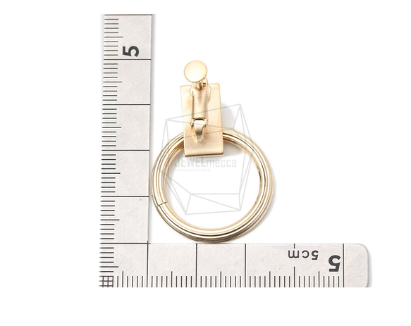 ERG-975-MG【2個入り】リングドロップイヤリング/ネジバネ,Ring Drop Clips Earring 5枚目の画像