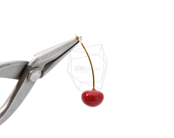 PDT-1947-G [2 件] 櫻桃吊墜、櫻桃吊墜 / 8mm X 30mm 第4張的照片