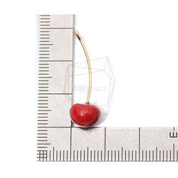 PDT-1947-G [2 件] 櫻桃吊墜、櫻桃吊墜 / 8mm X 30mm 第5張的照片