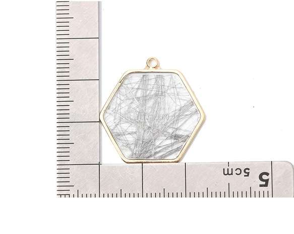 BSC-639-G【2個入り】エポキシヘキサゴンペンダント,Epoxy Hexagon Pendant 5枚目の画像