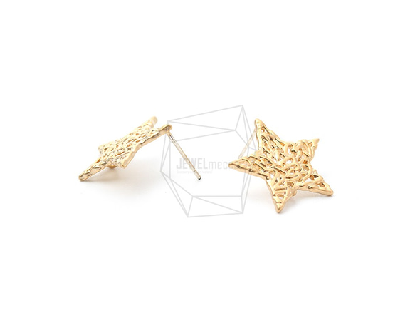 ERG-979-MG【2個入り】レーススターピアス,lace Star Earring Post 3枚目の画像