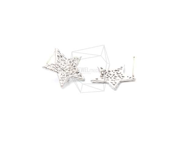 ERG-979-MR【2個入り】レーススターピアス,lace Star Earring Post 2枚目の画像