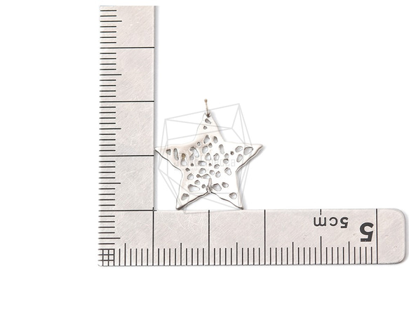 ERG-979-MR【2個入り】レーススターピアス,lace Star Earring Post 5枚目の画像