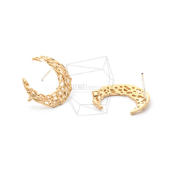 ERG-980-MG【2個入り】レースムーンピアス,lace Moon Earring Post 2枚目の画像