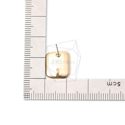 ERG-988-MG [2 件] 方形耳環、方形柱耳環/11mm X 12mm 第5張的照片