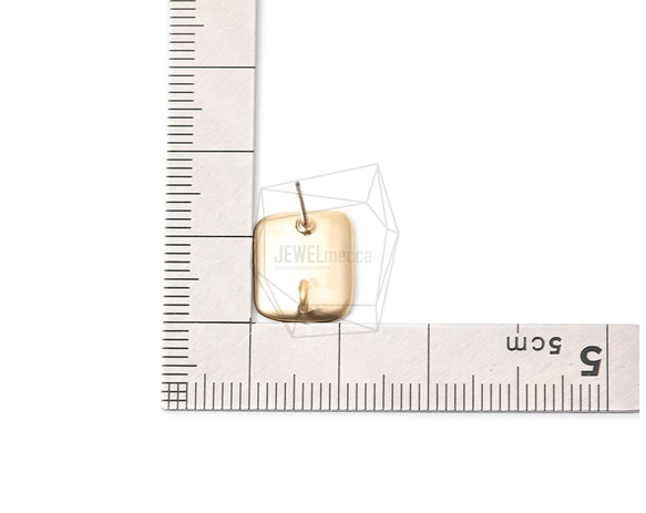 ERG-988-MG [2 件] 方形耳環、方形柱耳環/11mm X 12mm 第5張的照片