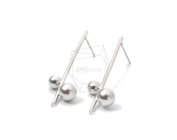 ERG-989-MR【2個入り】スティックバーピアス,Stick Bar Round Post Earrings 2枚目の画像