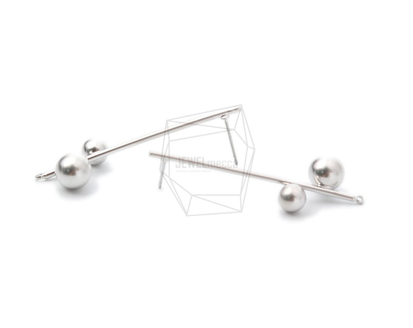 ERG-989-MR【2個入り】スティックバーピアス,Stick Bar Round Post Earrings 3枚目の画像