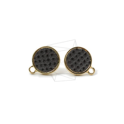 ERG-992-G【2個入り】ラウンドレザーレットピアス  ,Round Leatherette Earring 1枚目の画像