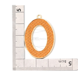 PDT-2005-G【2個入り】オーバルフレームペンダント,Oval Frame Leatherette Pendant 5枚目の画像