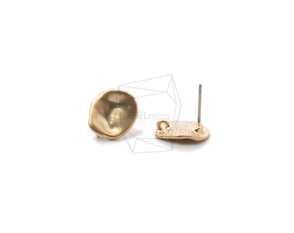ERG-1002-MG【2個入り】ハンマードラウンドピアス/Hammered Round Post Earrings 2枚目の画像