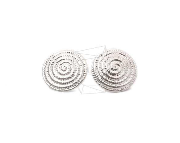 ERG-1009-MR【2個入り】スワールピアス/Swirl Post Earrings/21mm X 21mm 1枚目の画像