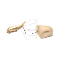 ERG-1010-MG【2個入り】カーブオーバルピアス/Curve Oval Post Earrings 3枚目の画像