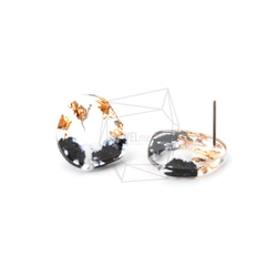 ERG-1016-G【2個入り】エポキシオーバルピアス/Epoxy Oval Post Earrings 2枚目の画像