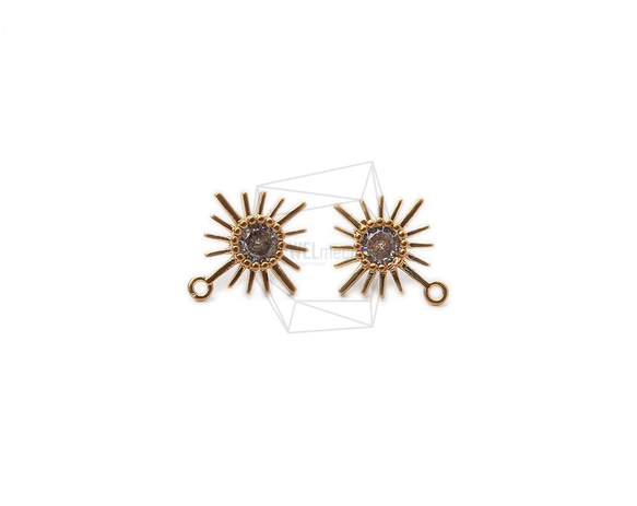 ERG-1045-MG【2個入り】キュービックサンピアス/Cubic Sun Post Earrings 1枚目の画像