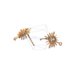 ERG-1045-MG【2個入り】キュービックサンピアス/Cubic Sun Post Earrings 3枚目の画像