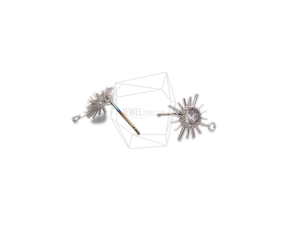 ERG-1045-MR【2個入り】キュービックサンピアス/Cubic Sun Post Earrings 3枚目の画像
