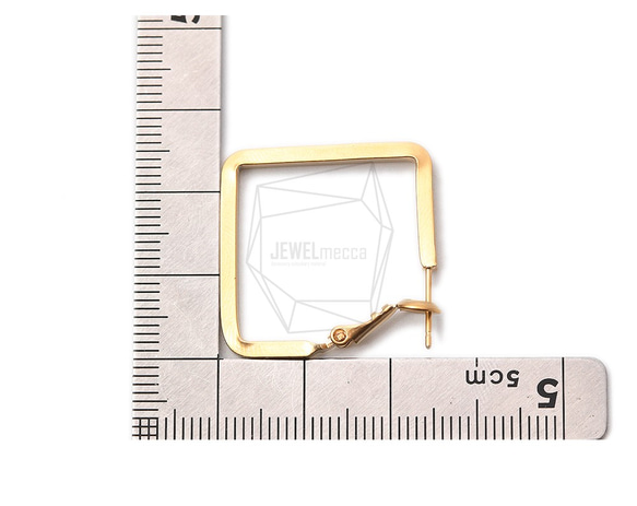 ERG-1048-MG [2 件] 方形耳桿 / 24mm x 24mm 第5張的照片